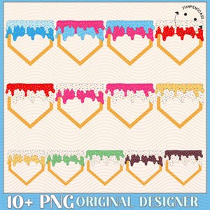 12 Waffle Home Plate Png Bundle, Drip Baseball Plate Png, Baseball Home, Baseball Ice Cream Drip Png, Drippy Baseball Icecream Drip Png