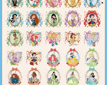 100+ Coquette Mirror Princess Characters PNG Bundle, Princess Coquette Bow Digital Files, Family Trip Png, Family Vacation Png