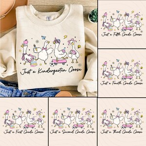 Back to School Goose PNG Bundle, Preppy Floral Sublimation, Pre-k 1st/2nd/3rd/4th Grade, Coquette Teacher First Day of School Shirt Design