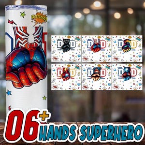 1-6 Hands Superhero Fist Bump Father&#39;s Day 20oz Tumbler Wrap Bundle, Dad Custom 20oz Tumbler, Best Dad Ever Tumbler Wrap Png, Gift For Dad