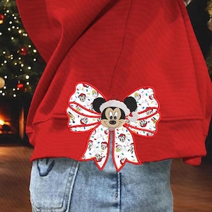 Side Bow Appliqué Sweatshirt Embroidery Design , Cartoon Side Bow  Embroidery Design, Christmas Embroidery Design, Instant Download