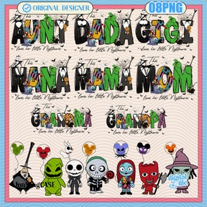8 Mamá de pesadilla de Halloween personalizada PNG, Esta mamá ama sus pesadillas PNG, Feliz Halloween PNG, Mamá espeluznante PNG