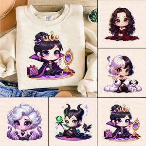 Bad Witches Club Png Bundle Sublimation, Villains Wicked Png, Trick Or Treat Png Design, Retro Halloween Costume Png, Villain Gang Png