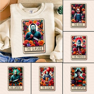 Gruseliger Halloweenfilm Png Bundle, Halloween Horrorfilm Tarot Karte Png, Movie Killers Png, Horrorfilm Png, Serie Killer Halloween Png