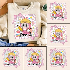 Trending Doll Cartoon School Grade Png Bundle, Back To School 1st/2nd/3rd Grade Png, Retro School Designs, Monster Doll Toy Teacher Png