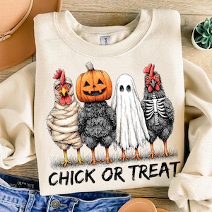 Chick Or Treat Png, Spooky Chicken Halloween Png, Spooky Goose Png, Kids Halloween Png, Halloween Png, Funny Halloween Chicken Png