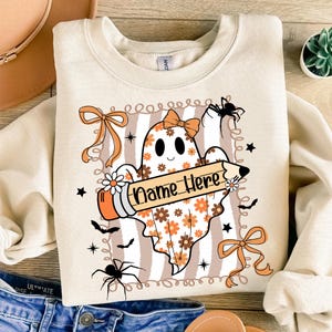 Benutzerdefinierte Halloween Lehrer Png, Halloween Png, Retro Halloween Png, Preppy Gruselige Lehrer Png, Süßer Geist Png, Gruselige Jahreszeit Png
