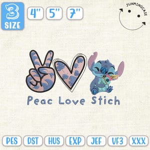 Magic Kingdom Embroidery Design, Peace Love Alien Embroidery, Alien Cartoon Embroidery File, Alien And Girl Embroidery, Instant Download
