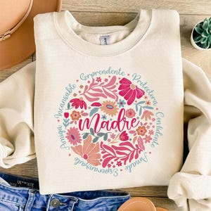 Spanish Mothers Day Png, Retro Madre Png, Boho Floral Mama Png, Mothers Day Png, Mama Mamá Latina Png, Retro Mama Png
