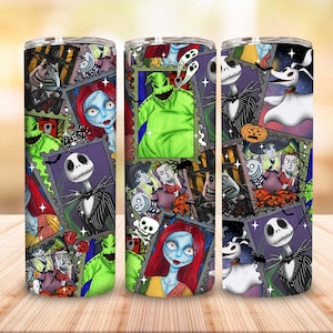 Halloween Character Movies 20Oz Tumbler Wrap, Spooky Season Tumbler Wrap, Halloween Nightmare Png, Nightmare Halloween Tumbler