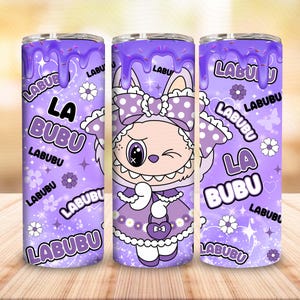 Diseño de envoltura de dibujos animados divertidos, vaso delgado de 20 oz con personajes de dibujos animados de moda PNG, envoltura de vaso delgado de 20 oz con dibujos de muñecas PNG