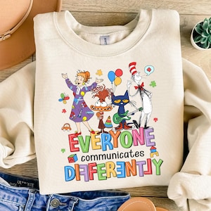 Iedereen communiceert anders png, emotie cartoon png, leraar autisme png, cadeau leraar snelheid, geschenken leraar, neurodiversiteit png