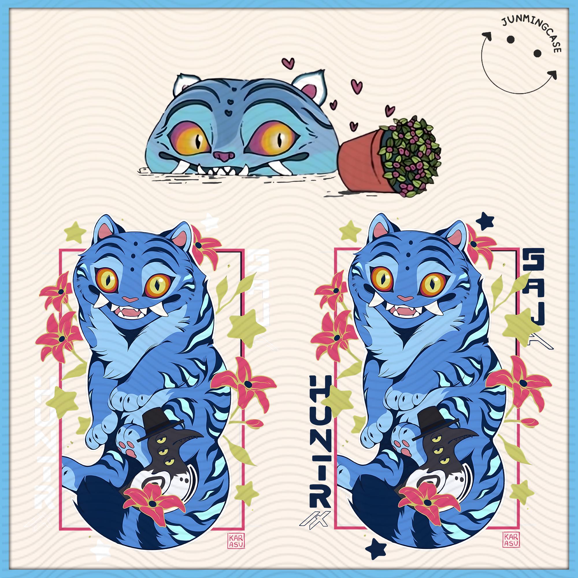 Demon Hunter Tiger Png, Merch Kpop Png, Hunters Tiger fan, Derpy the Tiger And Bird Demon Hunter Tiger Png, Kpop Demon Hunters Png