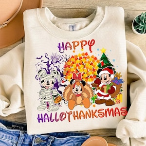 Happy Hallothanksmas Png, Halloween Cartoon Png, Halloween Mouse And Friend Png, Family Trip Png, Spooky Halloween Png, Cartoon Friends Png