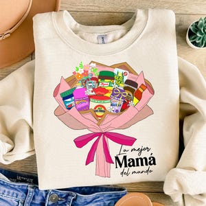 Floral Topper Multipack Mama Png, Happy Mother&#39;s Day, Gift For Latina Mom, Funny Mama Png, La Mejor Mama Del Mundo Png, Retro Madre Png