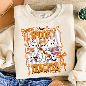 Preppy Teacher Halloween Png, Halloween Teacher Pencil Png, Trick or Teach, Funny Teacher Png, Spooky Teacher Sublimation, Book Ghost Png