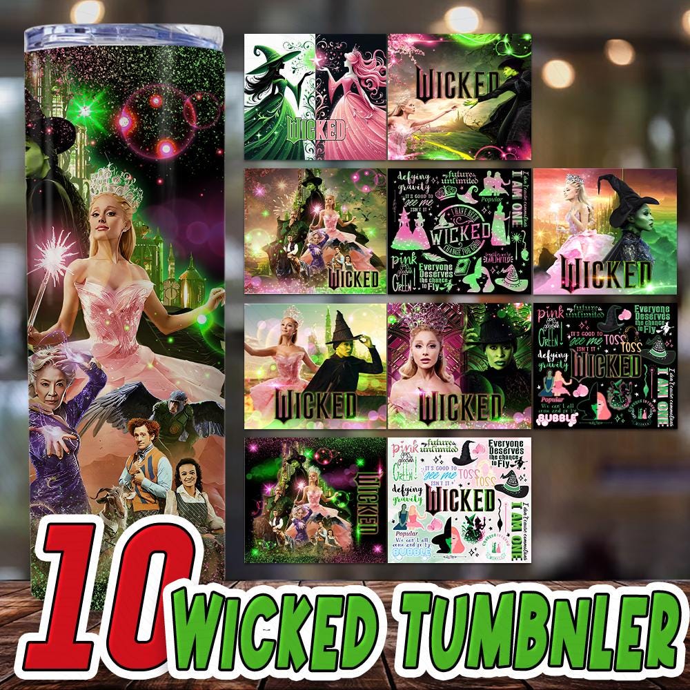10 Witches Movie Changed For Good 20oz Skinny Tumbler Wrap Png, Pink Goes Good With Green Tumbler Png, Movie 20oz Tumbler Wrap Png