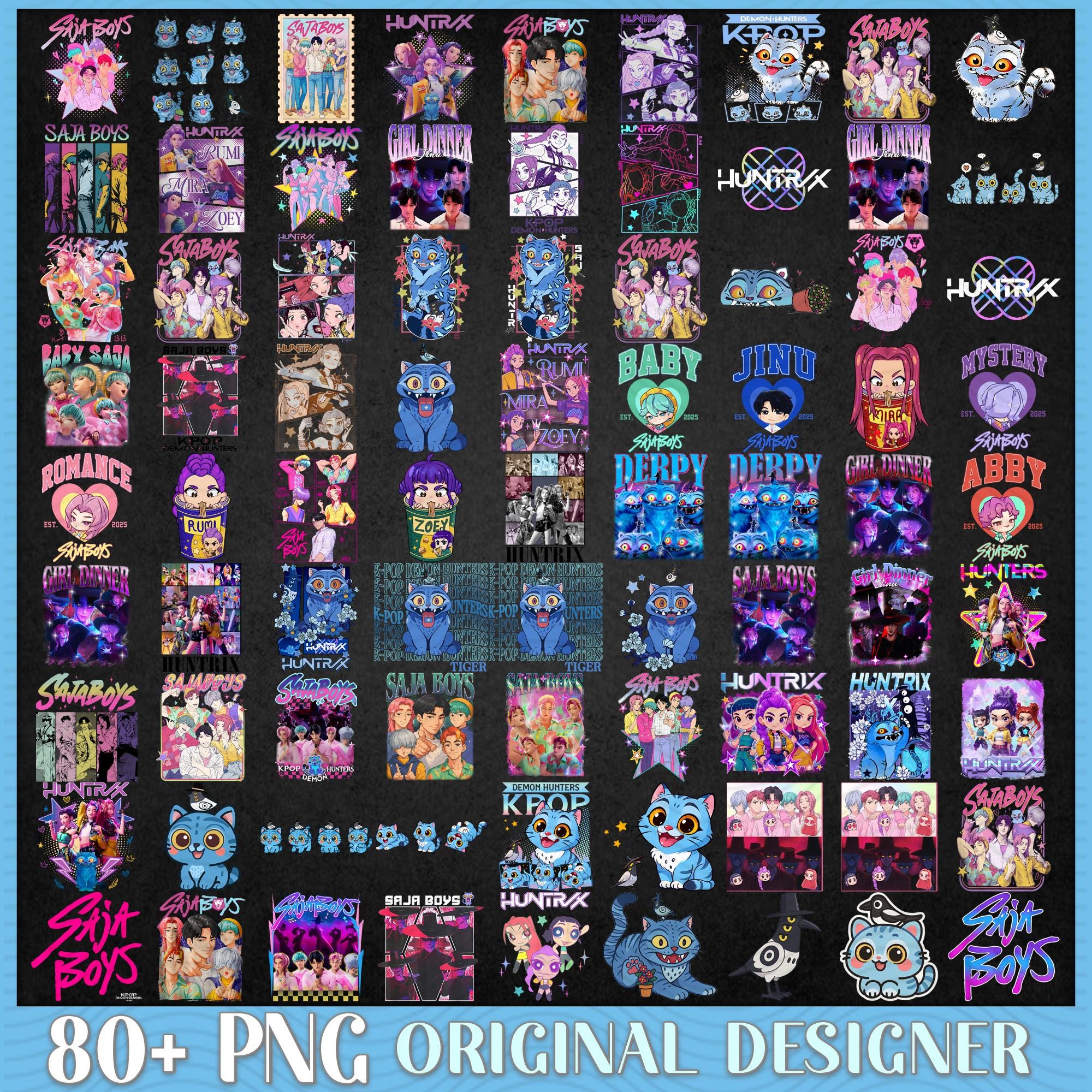 80+ Saja Boys Boy Band Png Bundle, Girl Dinner Png, Kpop Demon Inspired Movie Png, Demon Hunters png, Kpop Shirt Sublimation Designs
