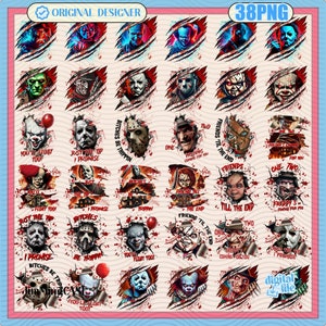 35+ Halloween Scary Movie Png Bundle, Horror Movie Png, Horror Friends Png, Scary Series Killer Halloween Png, Movie Killers Png