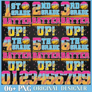 Grade Batter Up Softball Back To School Png, Kindergarten Kid Design, Pre-K to Fourth Grade Png, Baseball Basketball