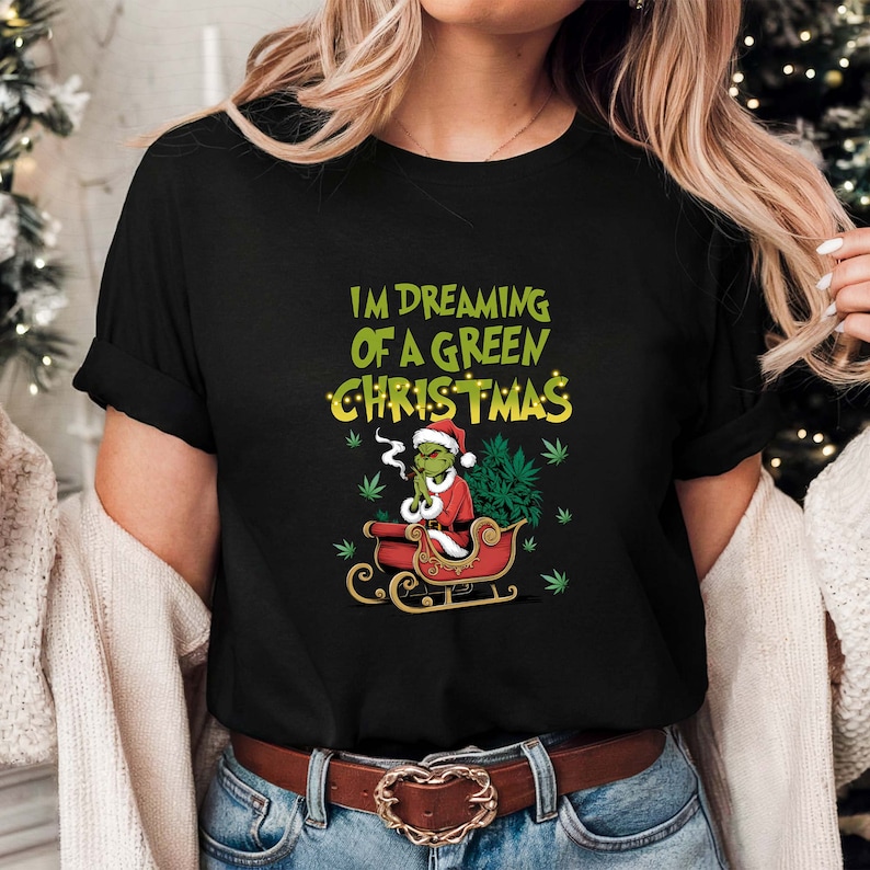 Dreaming of Green Christmas Png, Xmas Cannabis Png, Holiday Marijuana