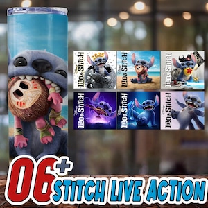 Paquete de 6 vasos delgados de 20 oz con imágenes de películas de dibujos animados en vivo, PNG, vaso de 20 oz con monstruo azul mágico, PNG, póster con personaje azul, PNG