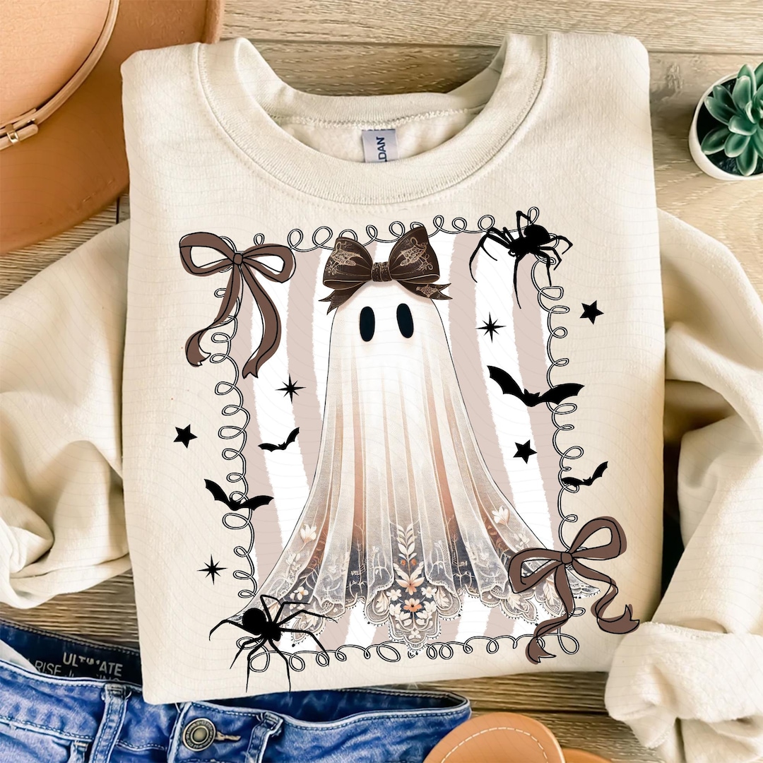 Preppy Lace Ghost Png, Boo in Boojee, Halloween Boo Lace Bow Png ...