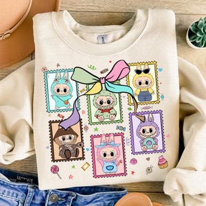 トレンドのピンクの漫画キャラクターデザイン、子供へのプレゼントに最適、イースターのコケットリボンのかわいい女の子向け人形PNG、面白い漫画PNG
