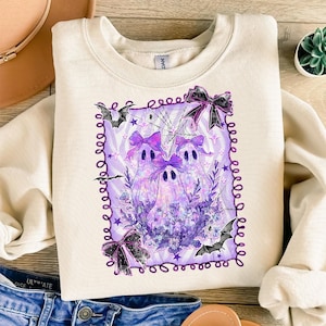Preppy Floral Spooky Png, Iridescent Ghost PNG, Coquette Halloween, Preppy Halloween PNG, Girly Halloween Png, Cute Ghost Png, Pumpkin Png
