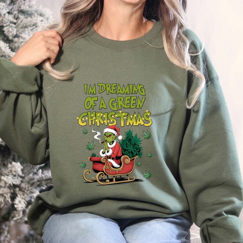 Dreaming of Green Christmas Png, Xmas Cannabis Png, Holiday Marijuana
