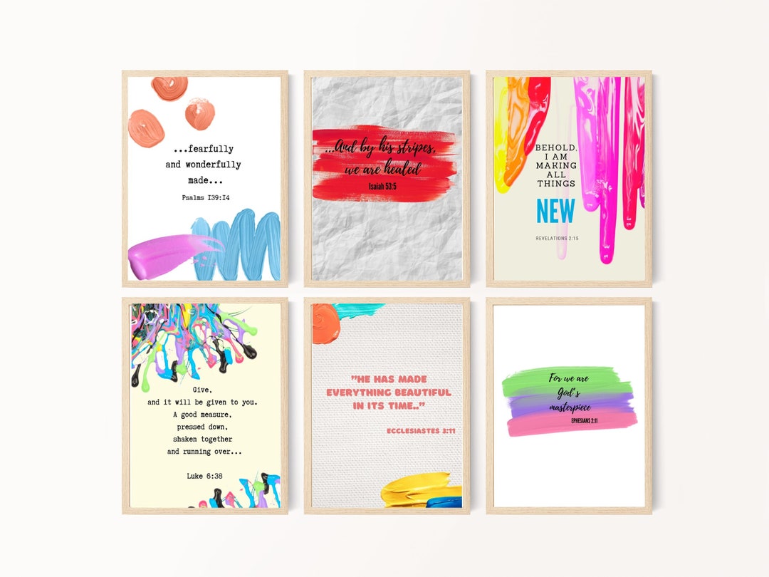 Scripture Wall Art Printable Bundle, Scripture Digital Download for Art ...