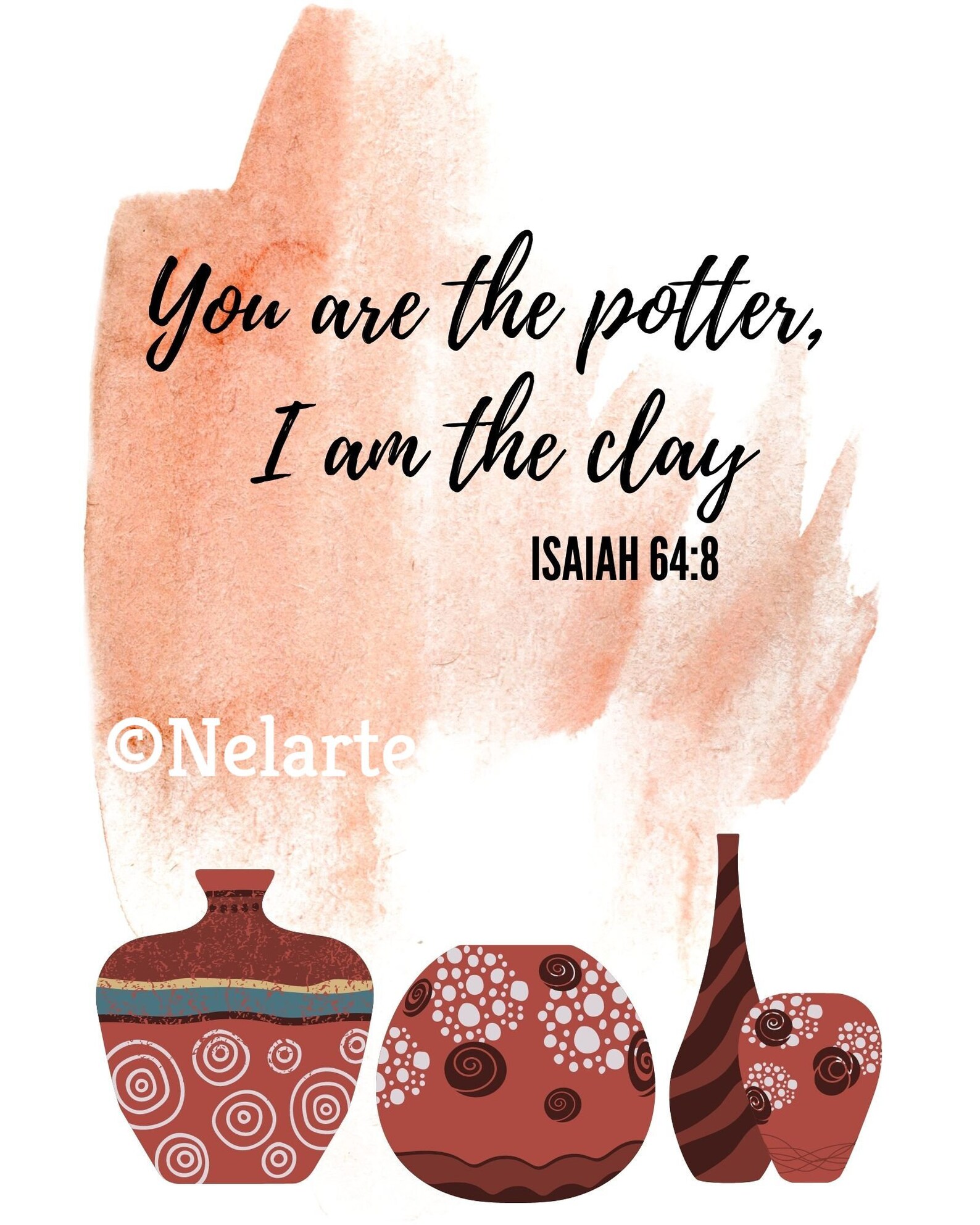 You Are the Potter, I Am the Clay Scripture Wall Art, Bible Verse Quote Christian Art Printable