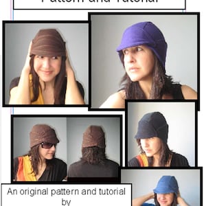 Helmet Hat PDF Sewing Pattern, PDF Tutorial, Sweatshirt Hat,  T Shirt Hat, Hat Tutorial and Pattern