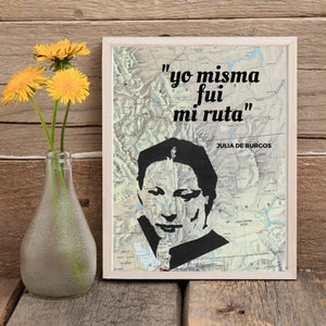 Julia de Burgos Wall Art, Poeta puertorriqueña, Boricua Quote Wall Art, Cita de clase de español