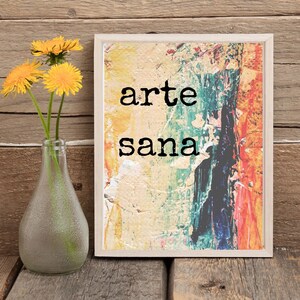 Art Therapy Printable, Therapy office decor, Arte Sana Wall Art, Gift for Art Therapist, Counselor Office decor, Art Class Poster