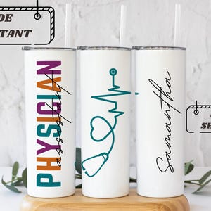 physician assistant gift, Tumbler for Physician assistant cup with name for medical student graduate mug for new PA travel cup for grad
