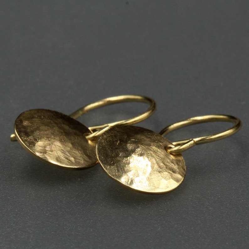 9mm Gold Disc Earring Solid Gold Earring 14k Gold Earring Gold Etsy