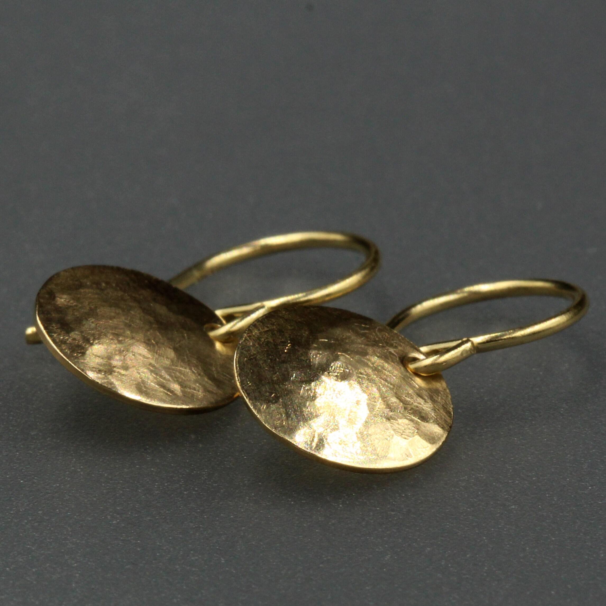 9mm Gold Disc Earring Solid Gold Earring 14k Gold Earring Gold Etsy