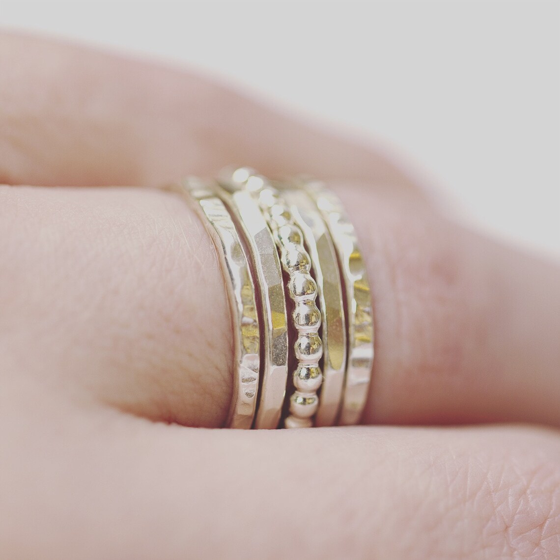 Sterling Silver Stacking Rings - Set of 5 Thin Stack Rings - Etsy