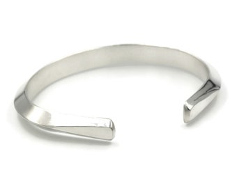 Heavy sterling silver men’s cuff bracelet | Engravable bracelets for men | Handmade bracelet for Dad | Men’s metal cuff bracelet