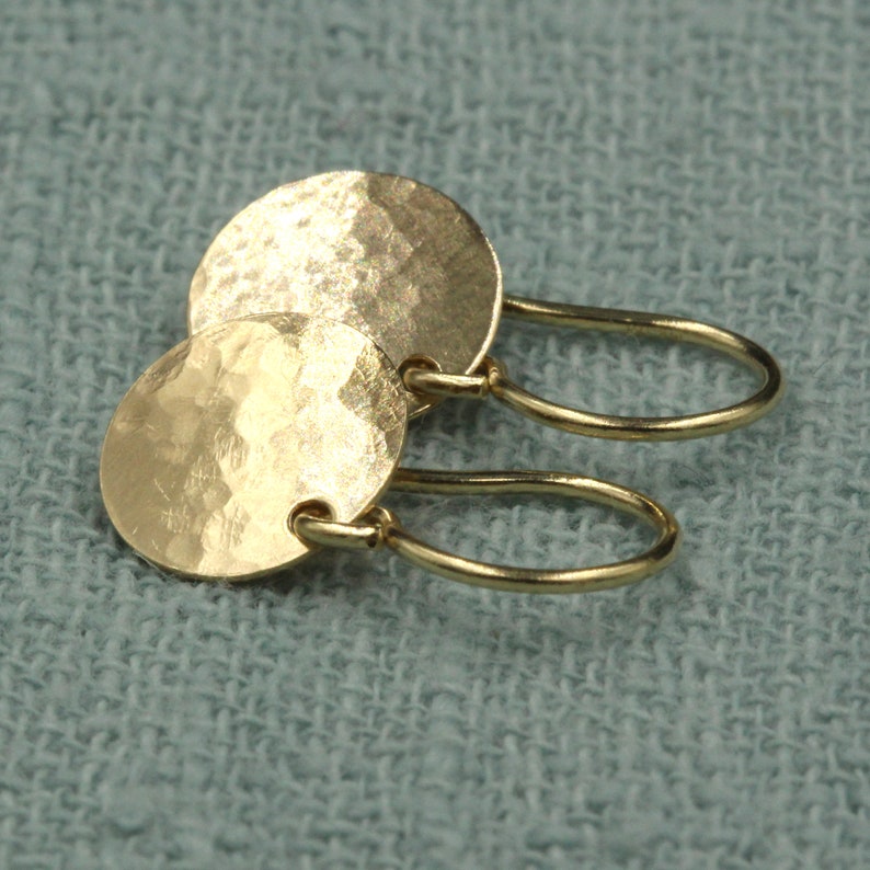 9mm Gold Disc Earring Solid Gold Earring 14k Gold Earring Gold Etsy