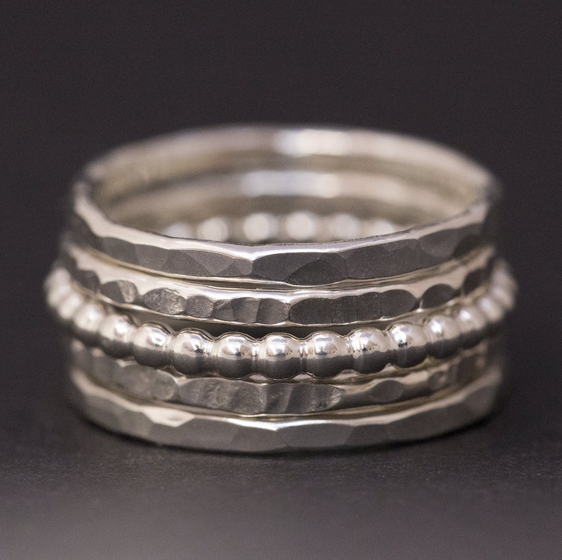 Sterling Silver Rings Silver Rings Stacking Rings Set - Etsy