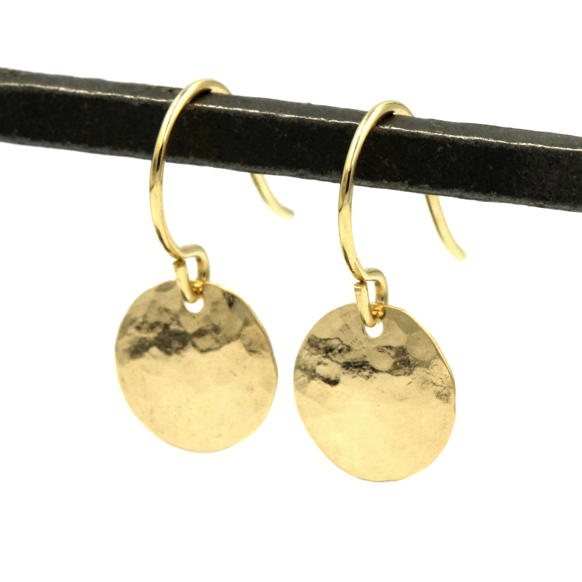 9mm Gold Disc Earring Solid Gold Earring 14k Gold Earring Gold Etsy