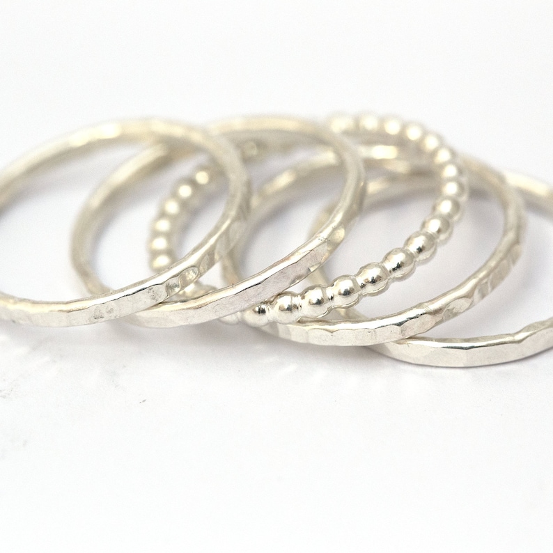 Sterling Silver Rings Silver Rings Stacking Rings Set Etsy