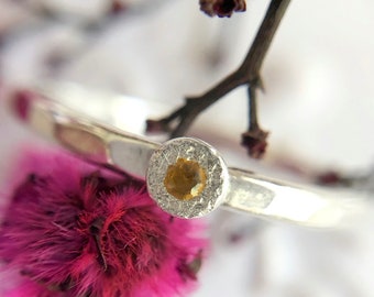 Sterling Silver Citrine Ring, Citrine Rings for Women, Recycled Silver, Stackable Rings, November Birthstone, Made to Order, Dainty Rings