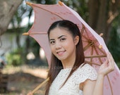 Pink flower Thai parasol, wedding parasol