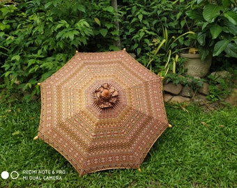 Made-to-order Green-Black and gold color Thai parasol size M