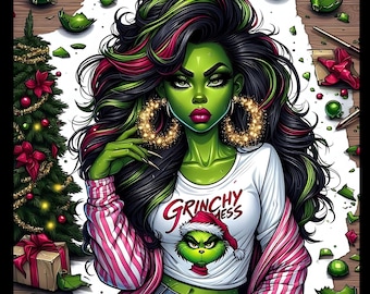 20 Grinchy Ladies, Grinchmas Clipart, Christmas Grinch PNG, Lady Grinch Clipart, Lady Grinch PNG, Christmas PNG, Grinch Clipart, Grinchmas