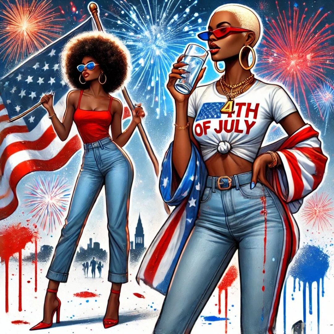 Fourth of July PNG Bundle, Black Women Clipart, Black Men Clipart ...
