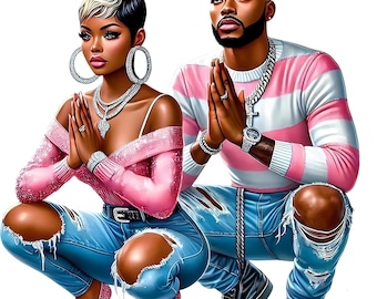 Praying Couples Clipart, Black Couples That Pray, Couples That Pray Together Clipart, Praying Hands Clipart, Praying hands png, Blessed Hand